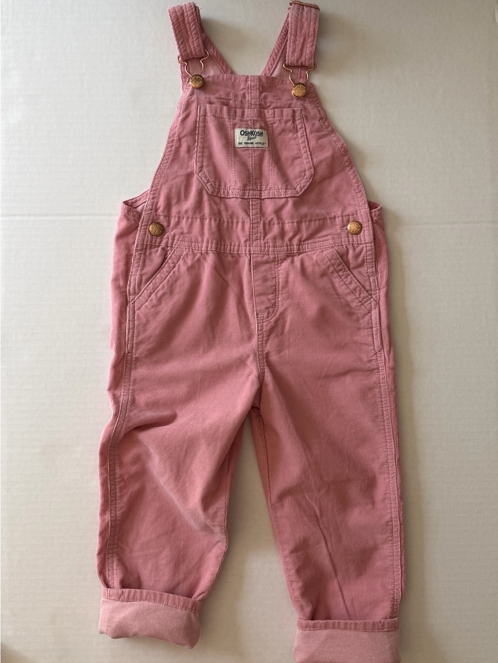 OshKosh B’gosh Pink Corduroy Overalls 4T 100% Cotton